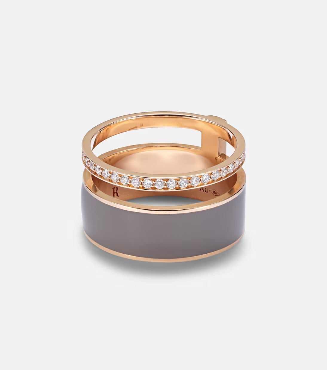 指輪・リング REPOSSI BERBERE CHROMATIC 18KT ROSE GOLD RING WHIT DIAMONDS