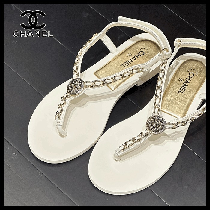 【チェーンがカッコいい☆】CHANEL トングサンダル CCロゴ