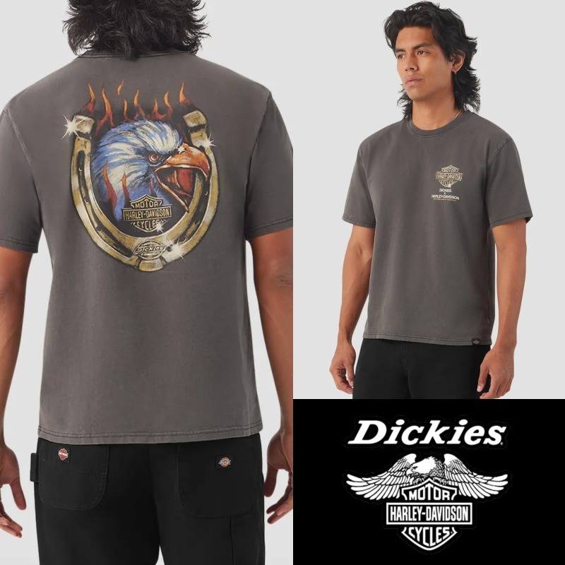 ◆Dickies◆ Xハーレーダビッドソン イーグルTシャツ
