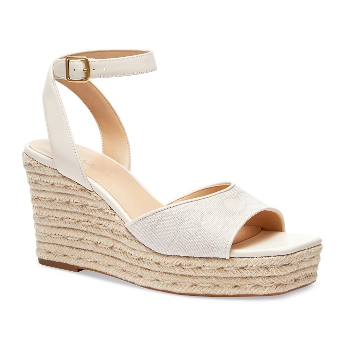 【COACH】C Canvas Open-Toe Espadrille Wedge Sandals