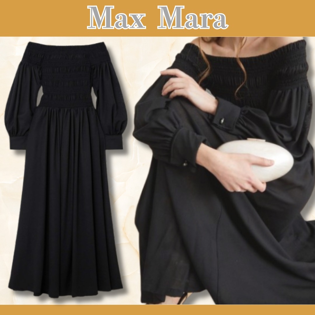 タキマキさん着用！Max Mara Manu オフショルダー マキシドレス