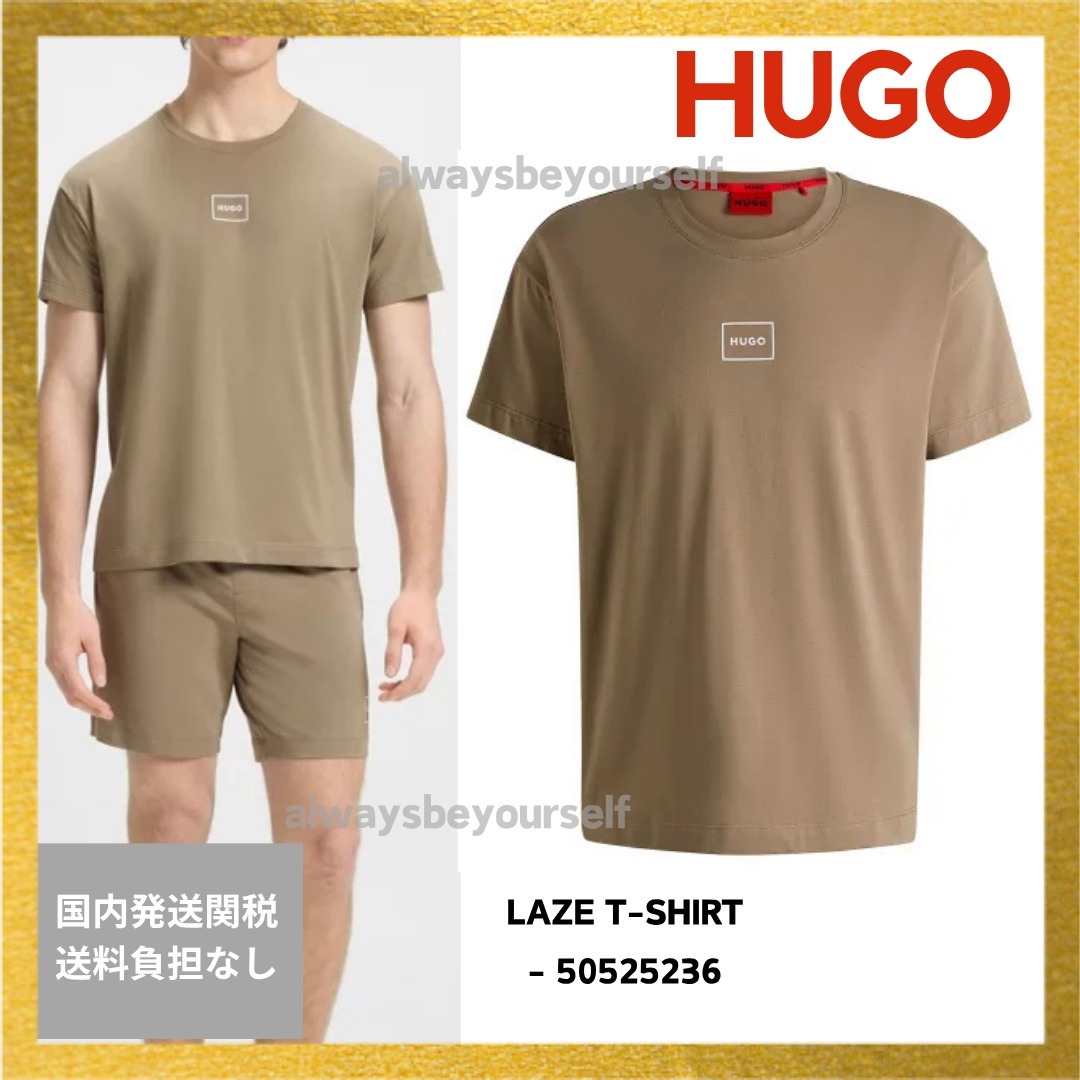 HUGO ストレッチ コットン リラックス 半袖 ロゴ Tシャツ