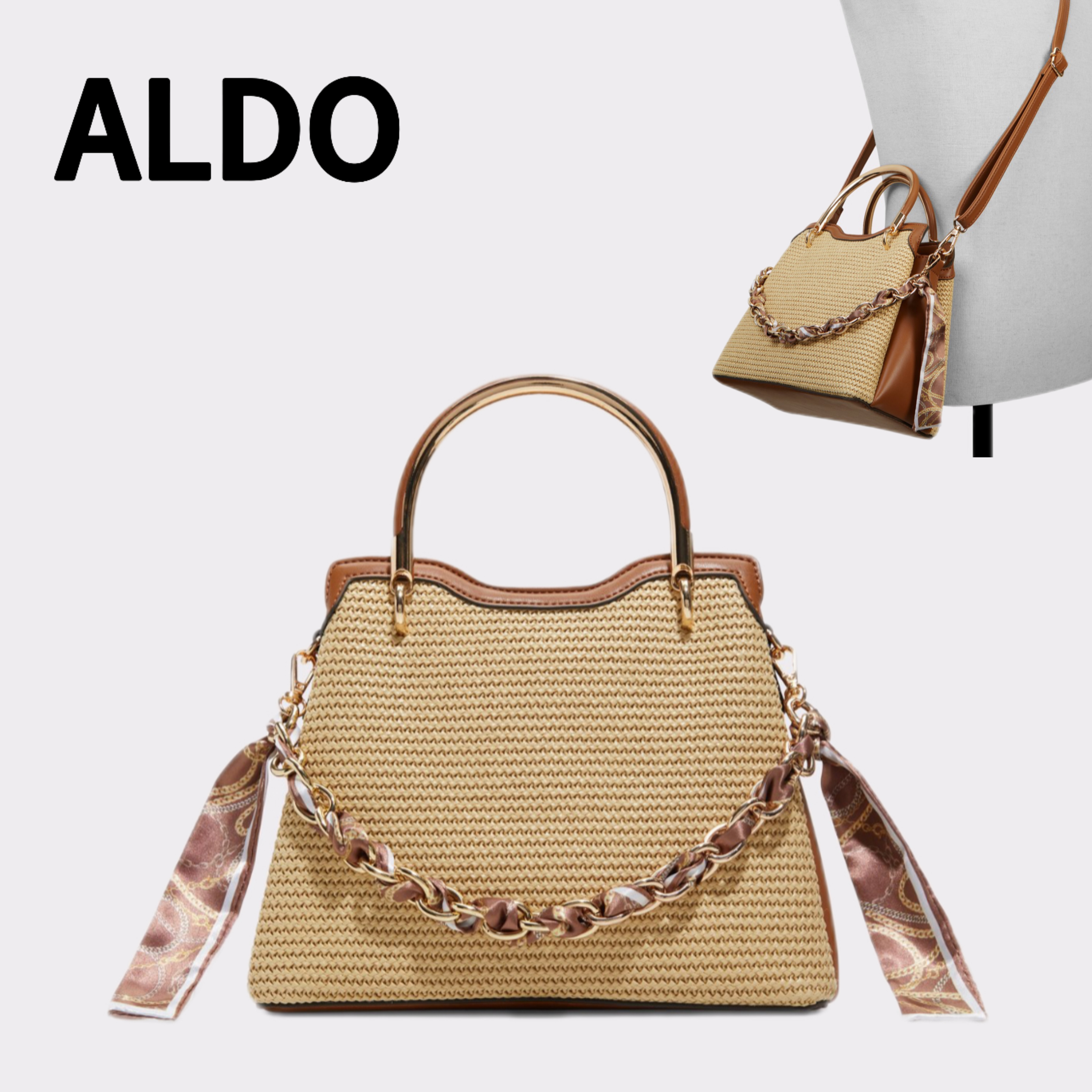 【ALDO】2WAY 編み込み 夏 サッチェルバッグ クロスボディー