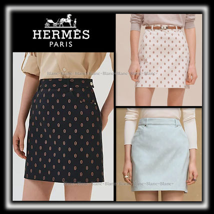【エレガント】HERMES プリントミニスカート 海外 HERMES(エルメス) ミニスカート(レディース) - 海外通販のBUYMA