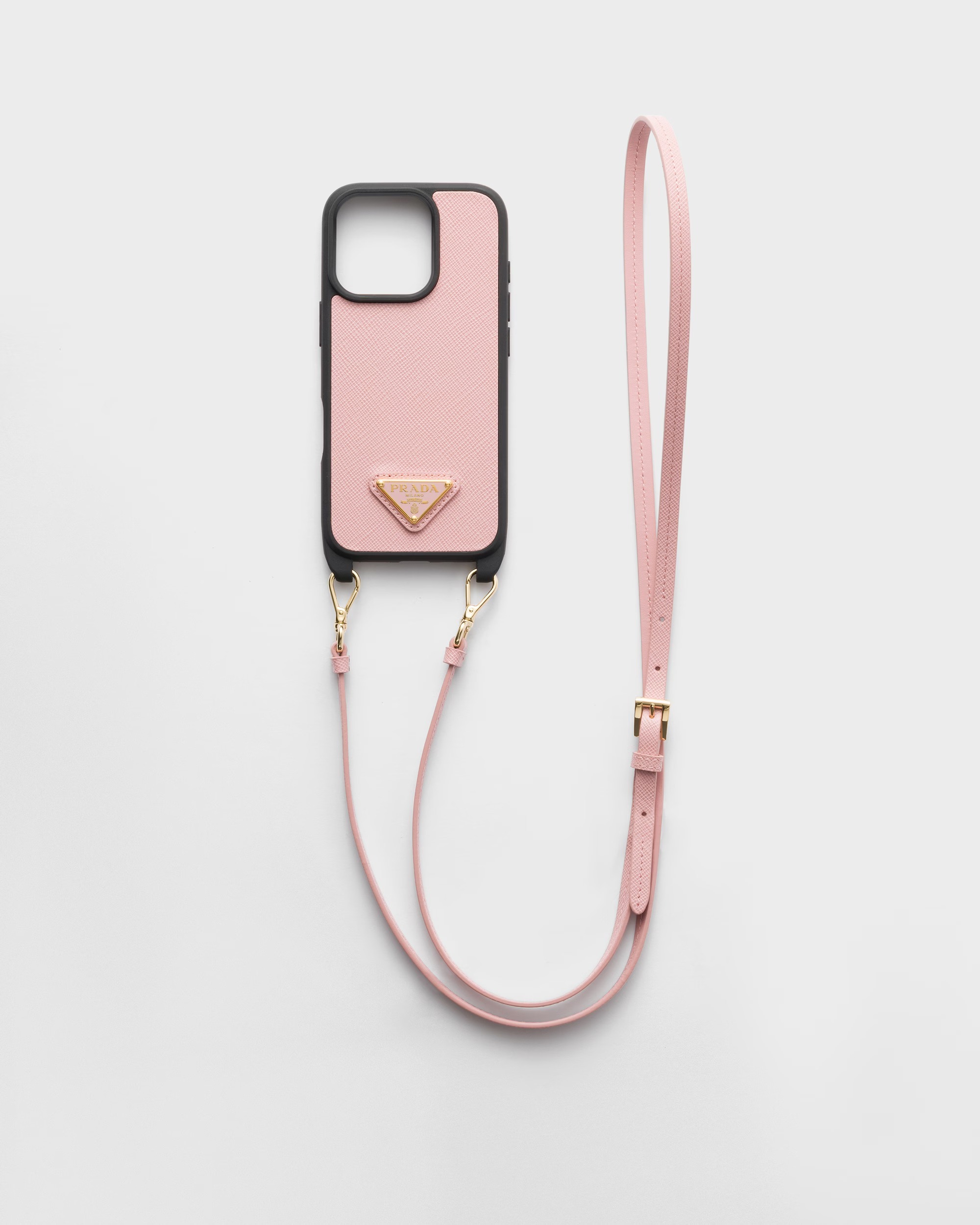 《PRADA》ショルダー付き！iPhone16 Pro用 レザーケース