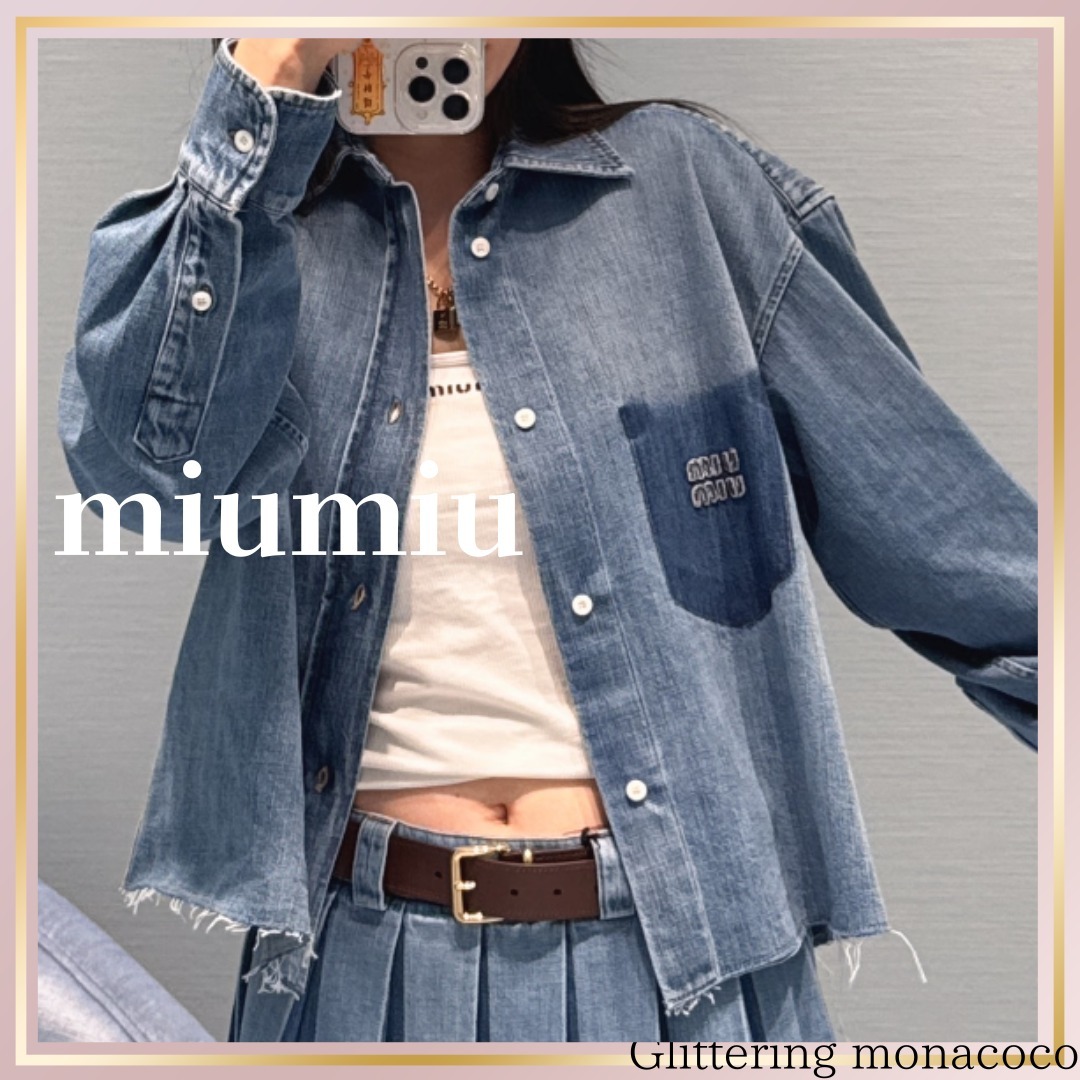 カジュアルを格上げ*miumiu*デニムシャツ ロゴ
