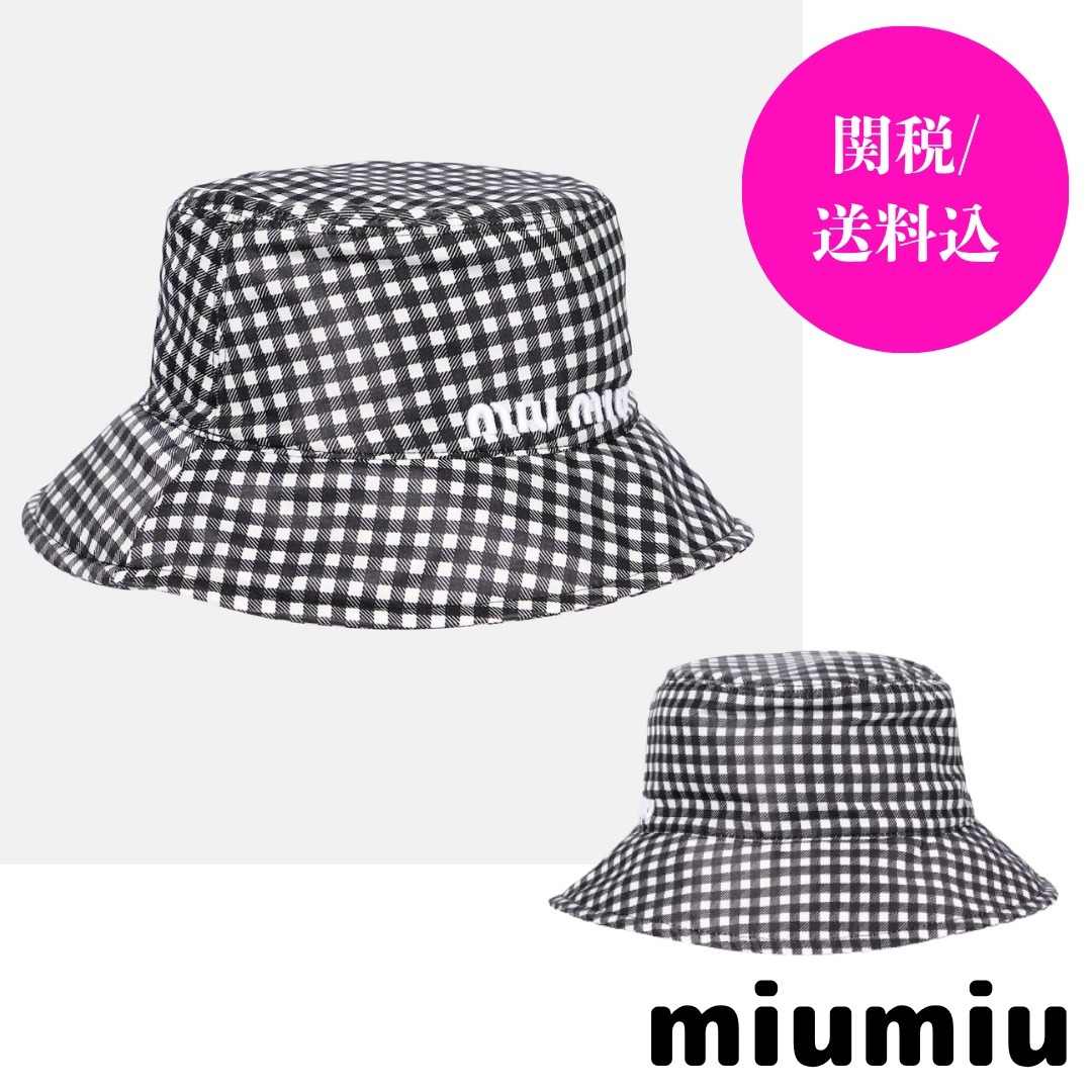 【関税込】MiuMiu ギンガムチェック バケットハット