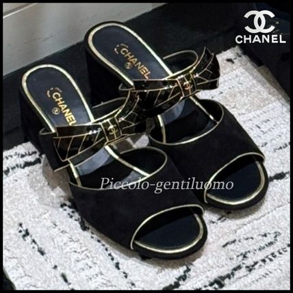 【キュートなデザイン♡】CHANEL ココマークサンダル シャネル ココマーク メッシュ×レザー サンダル 38C レディース
