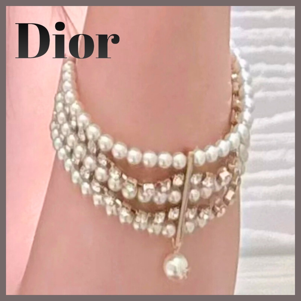 【パールが輝く】DIOR ブレスレット D-River カフブレスレット