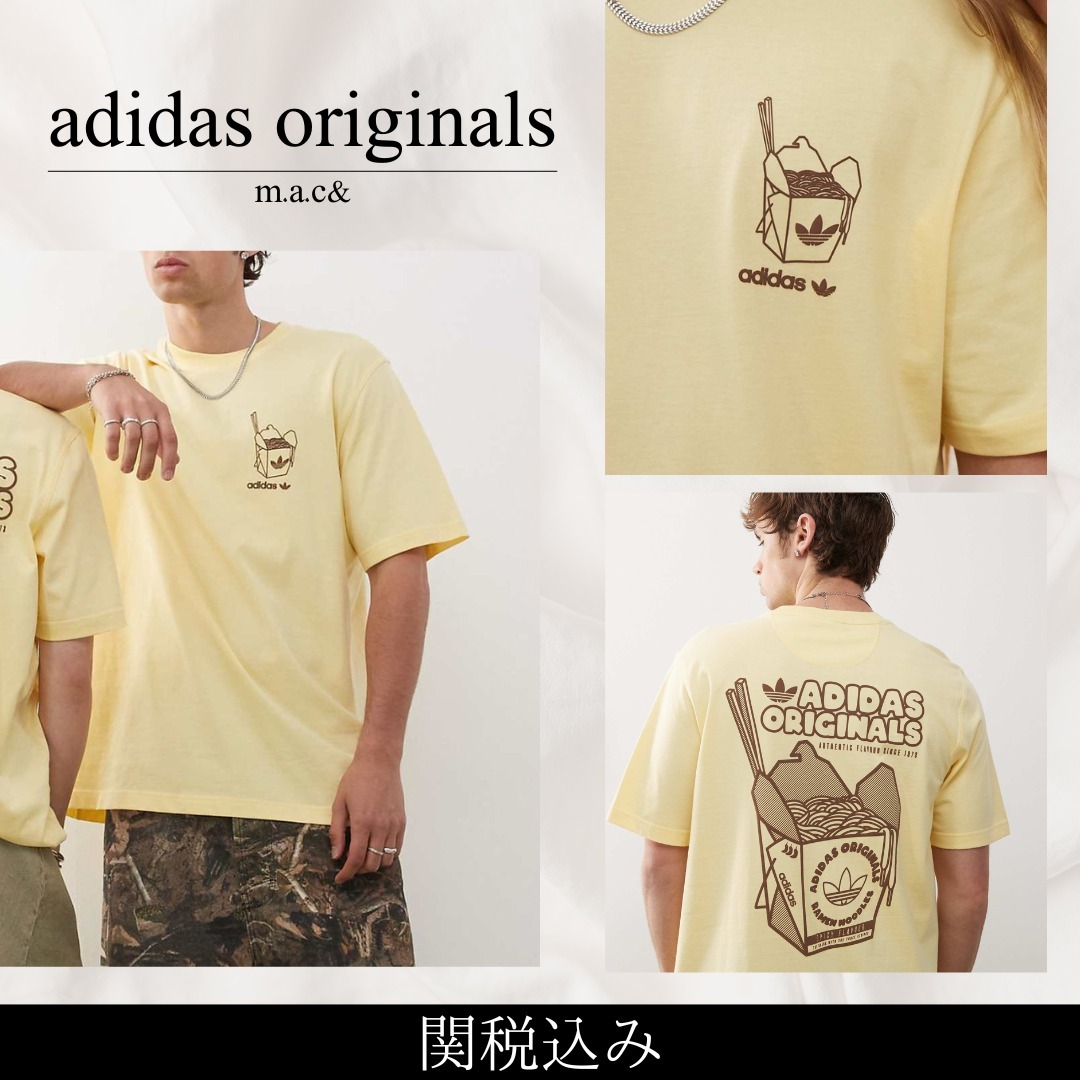 関税込【adidas originals】Ramen Box graphic t-shirt yellow