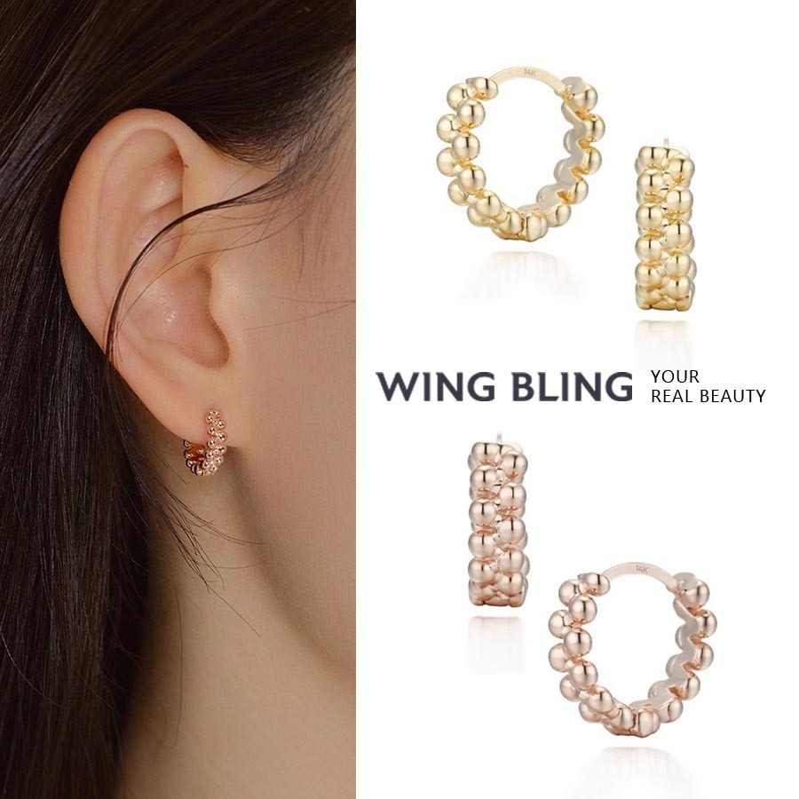 【WING BLING】[14K post] Linue Onetouch ピアス