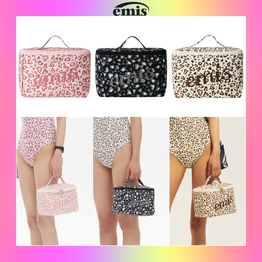 【emis】25HS新作★ LOGO LEOPARD COSMETIC BAG