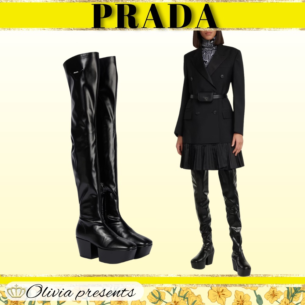 【PRADA】プラットフォームオーバーニーブーツ