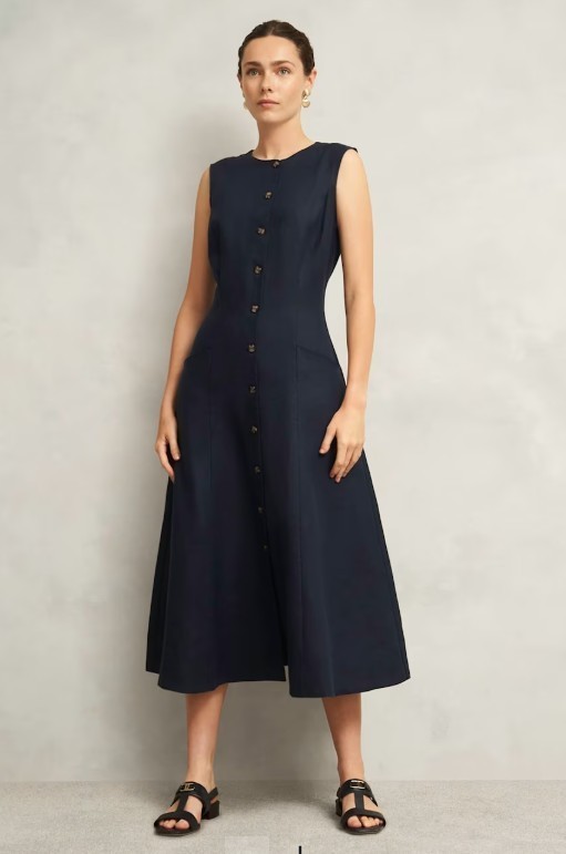 ★Hobbs London Carmen ボタンスルーｘポケット 上質ワンピ★