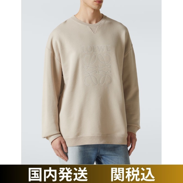 LOEWE/アナグラム刺繍コットンスウェットシャツ