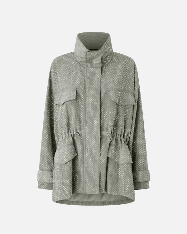 【PINKO】Technical parka with rhinestone-effect mini studs