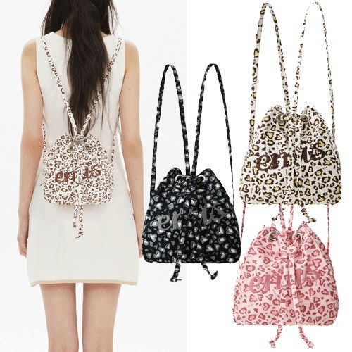 ★EMIS★LOGO LEOPARD STRING BACKPACK