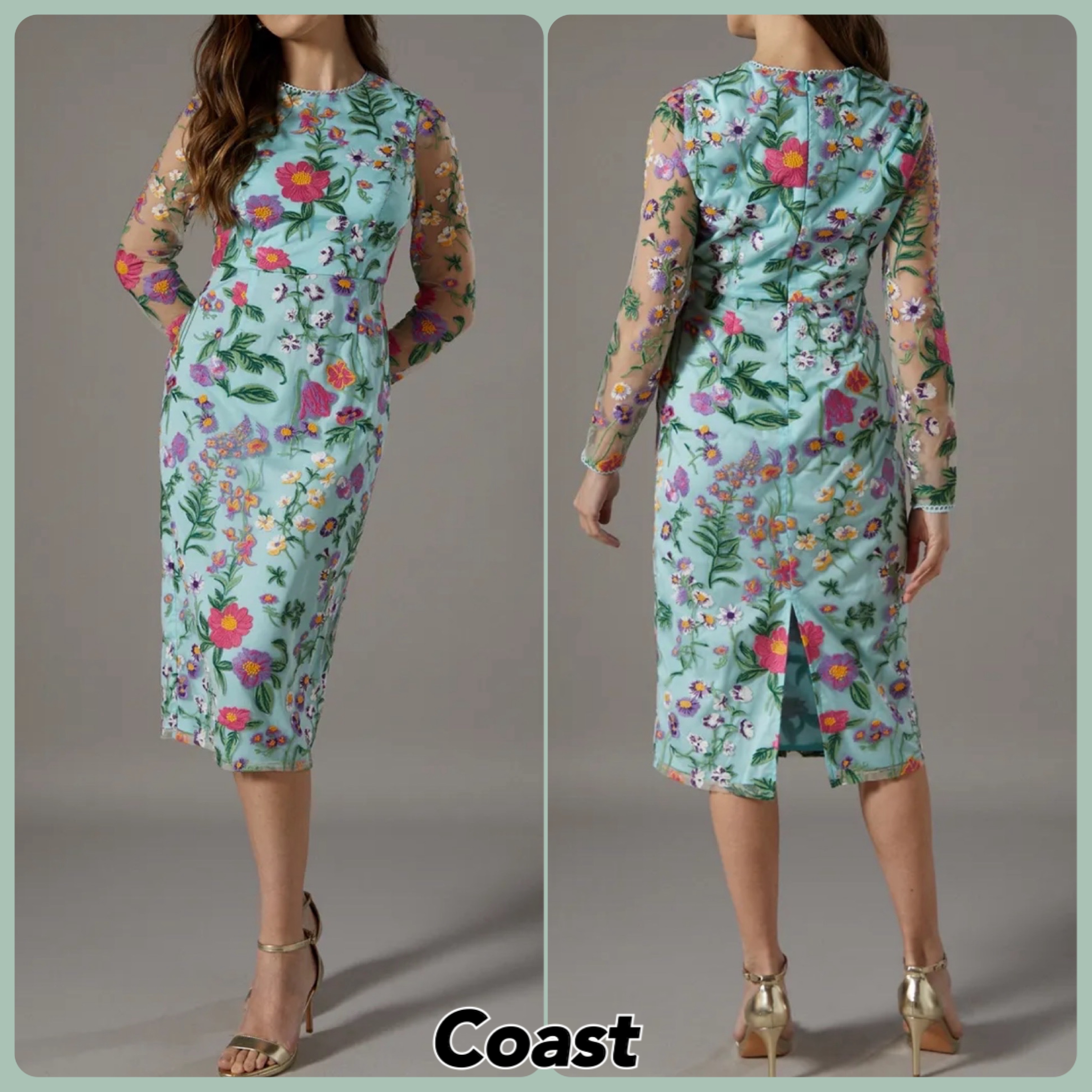 Coast☆Embroidered Floral Mesh Pencil ワンピース【UK発】