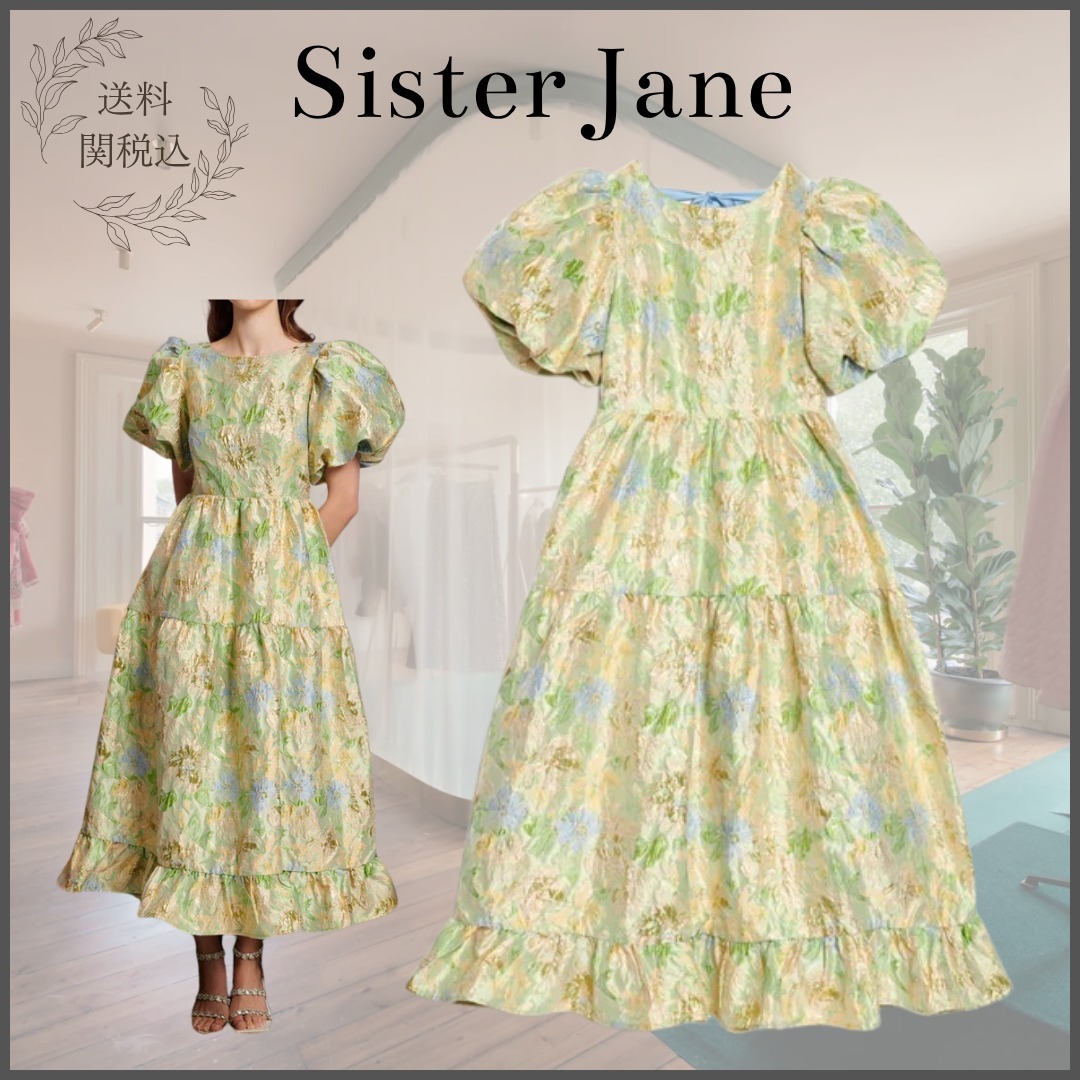 送料関税込☆【Sister Jane】フラワー ジャカード ミディドレス