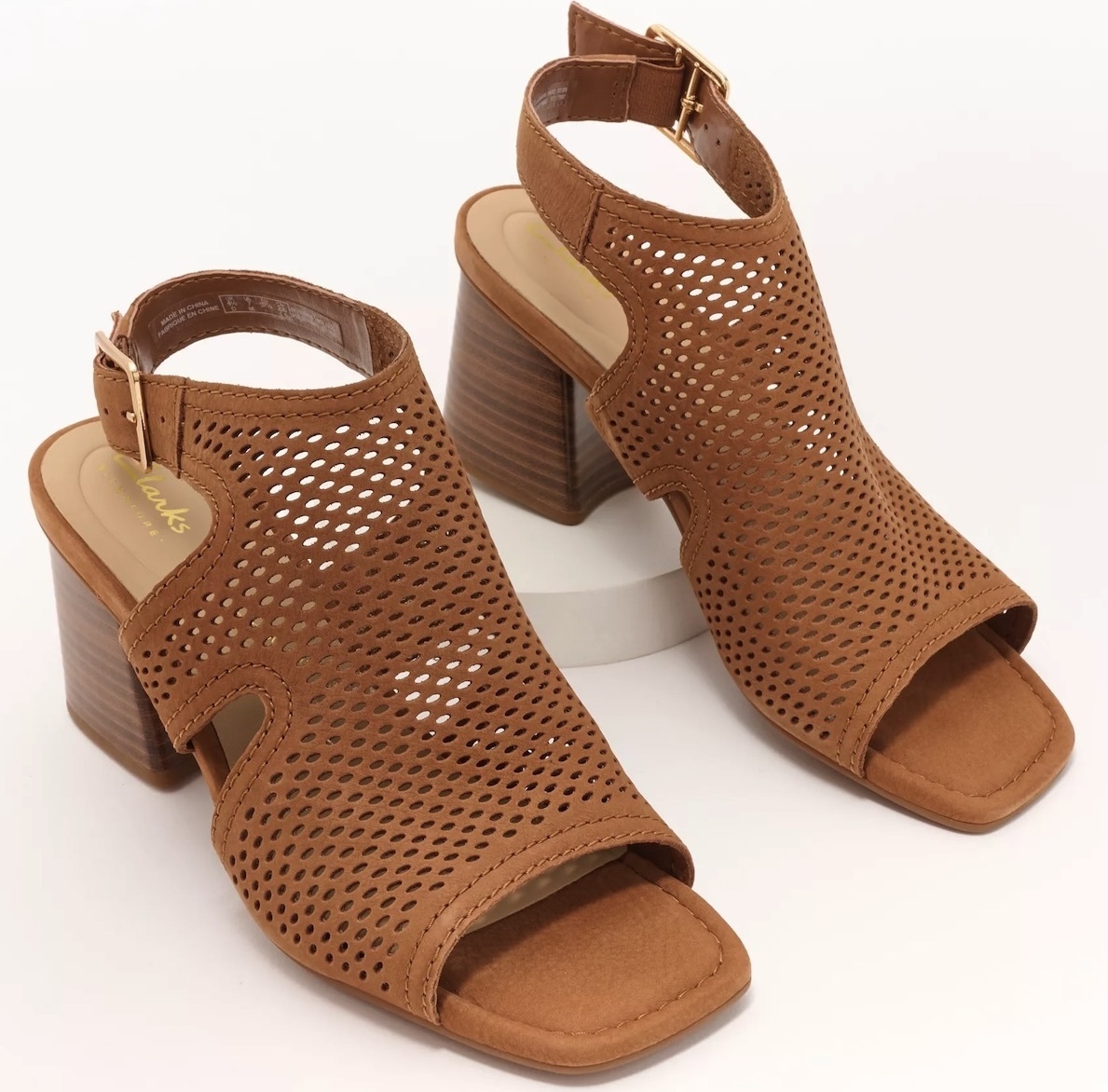 CLARKS サンダル ヒール 6.5cm ストラップ パンプス