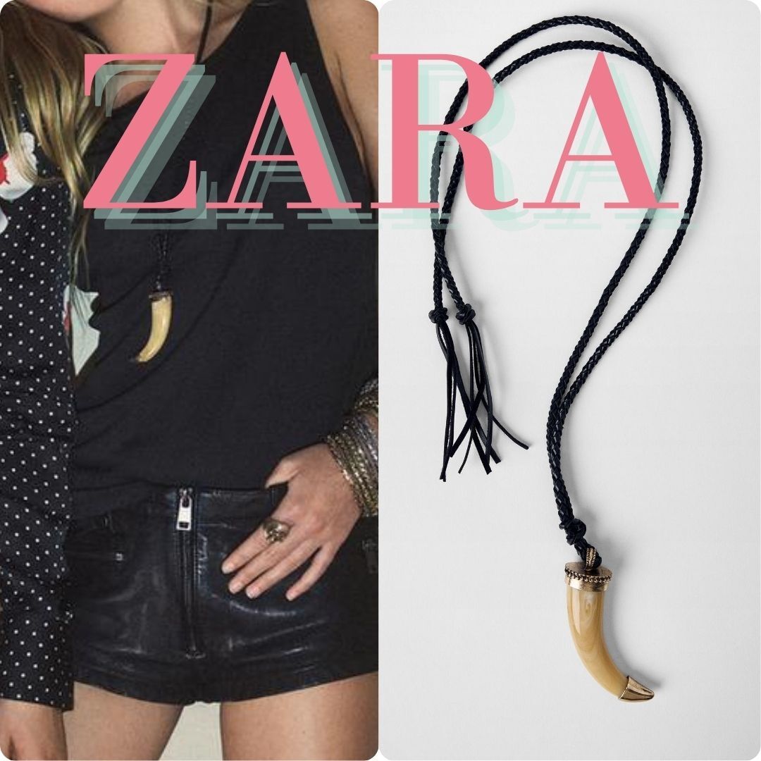 KATE MOSS X ZARA ホーンペンダントロープネックレス 1856/614