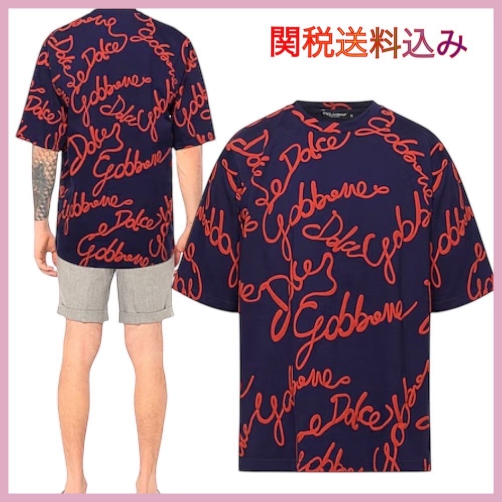 国内発送 関税送料込 DOLCE＆GABBANA ロゴ半袖 Tシャツ パープル