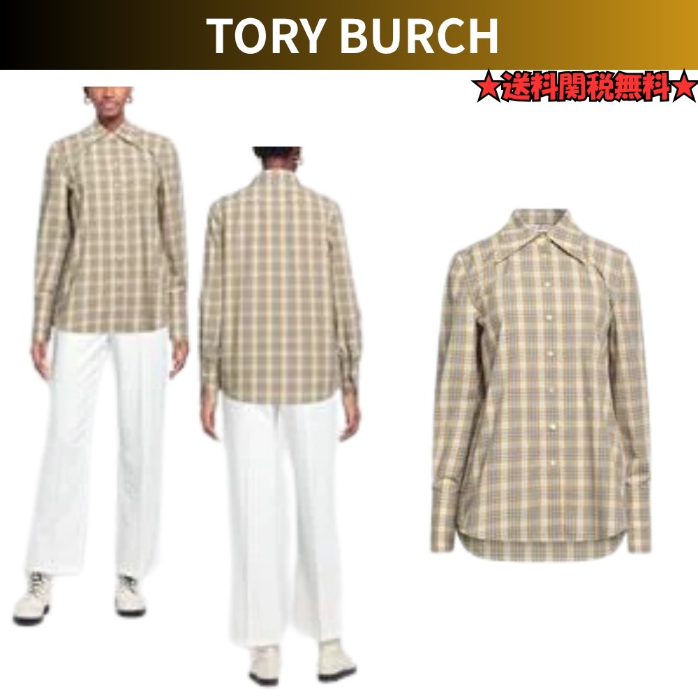 最後の一品【Tory Burch】チェック柄シャツ女性★送料関税無料★