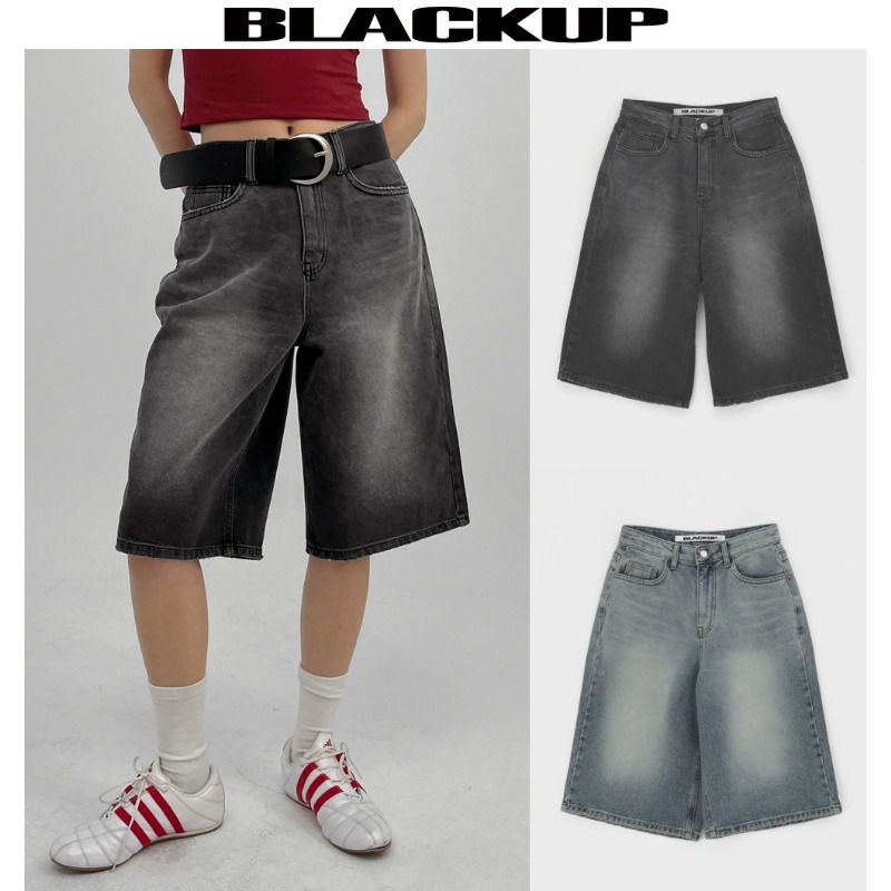 【BLACKUP】WASHING BERMUDA DENIM PANTS