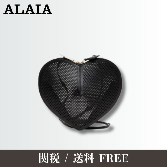 【定番】ALAIA パンチングレザーミニショルダーバッグ