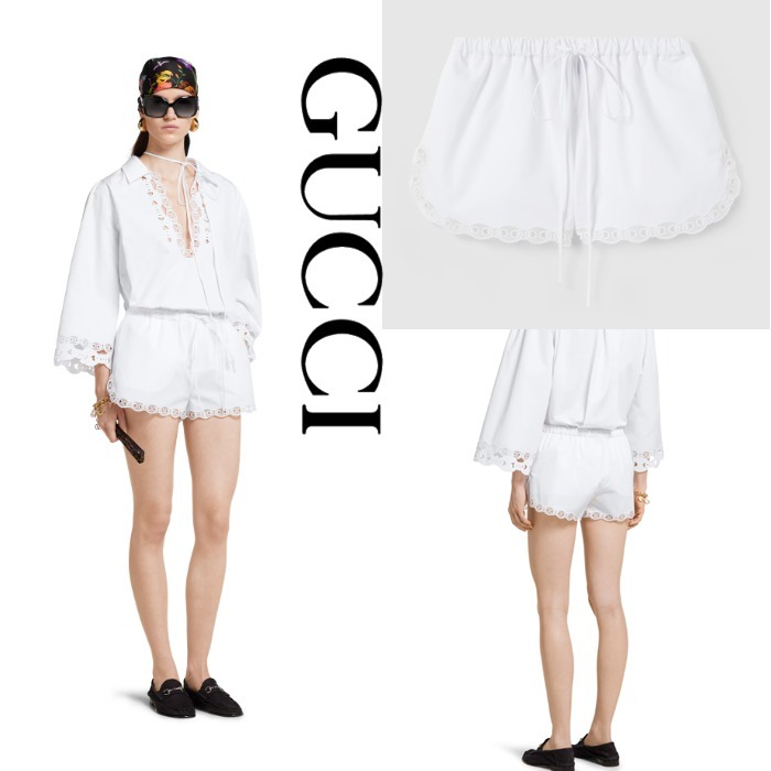 新作【GUCCI】マリナチェーン コットンポプリン ショートパンツ