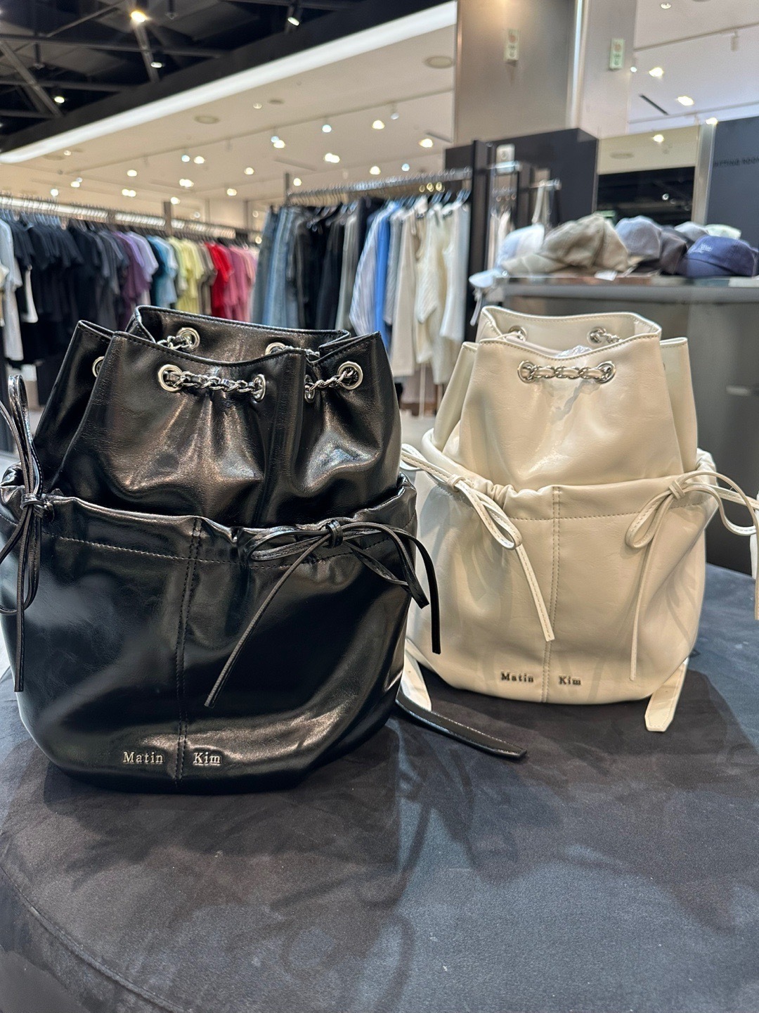 【MATIN KIM】DRAW STRING RIBBON BACK PACK