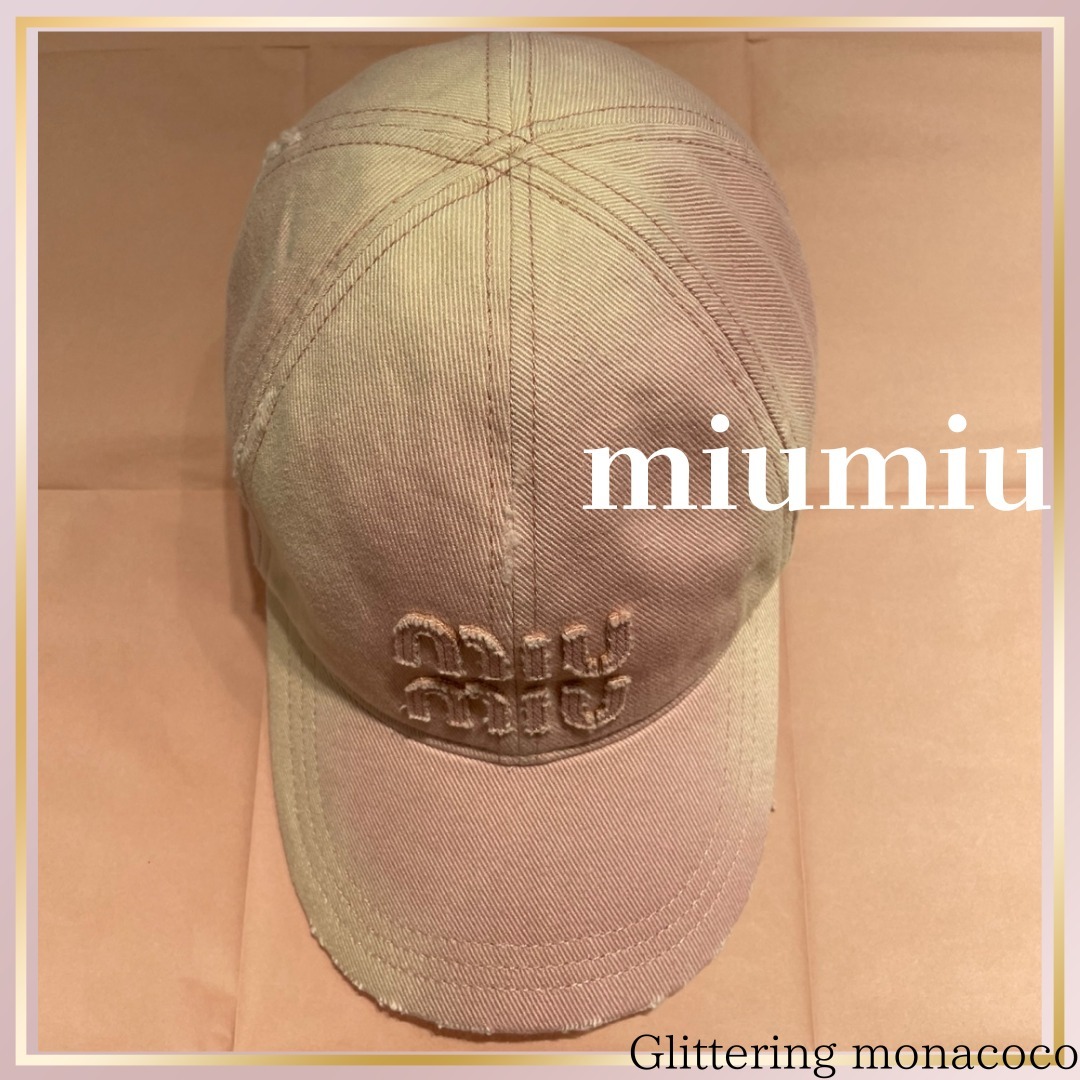 希少Sサイズ*日常に華を*miumiu*デニムベースボールキャップ