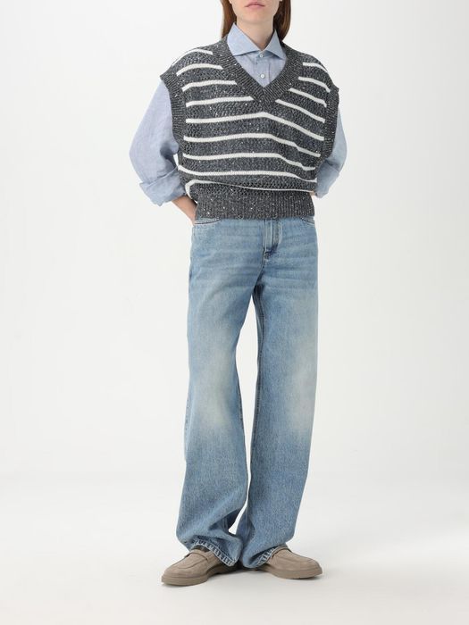 デニム・ジーパン BRUNELLO CUCINELLI Woman Jeans Blue MA095P5565 C9012