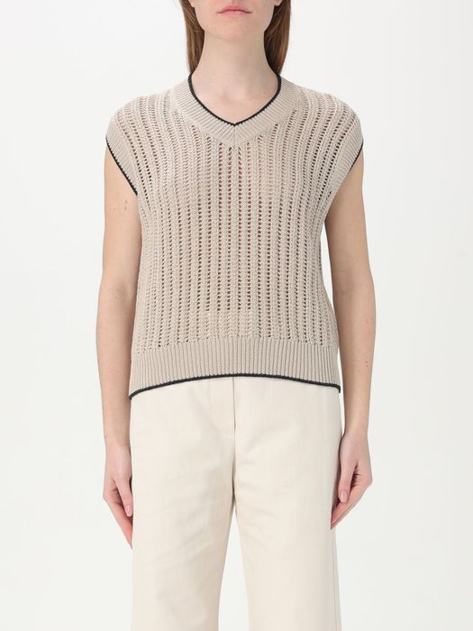アウターその他 BRUNELLO CUCINELLI Woman Waistcoat Beige MSB582002 C9731