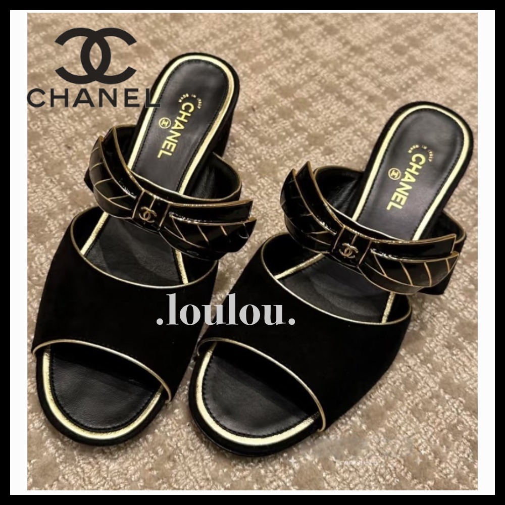 【上品なリボンが大人可愛い♪】CHANEL サンダル