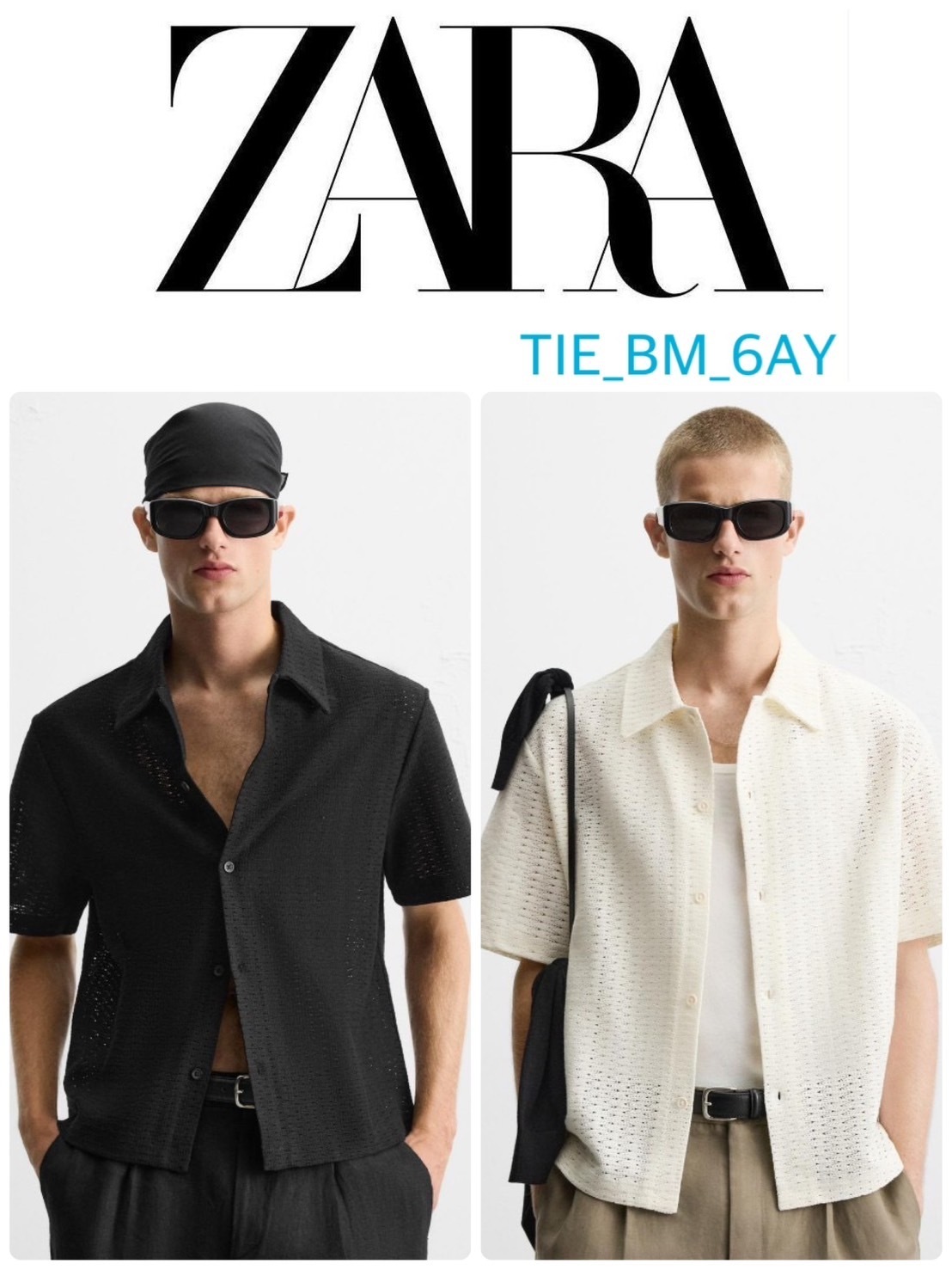 スペイン発送 ZARA 幾何学模様のジャカードシャツ 選べるカラー