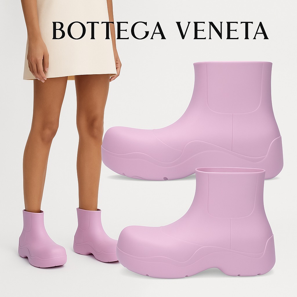 【BOTTEGA VENETA】パドル ラバー アンクルブーツ ピンク