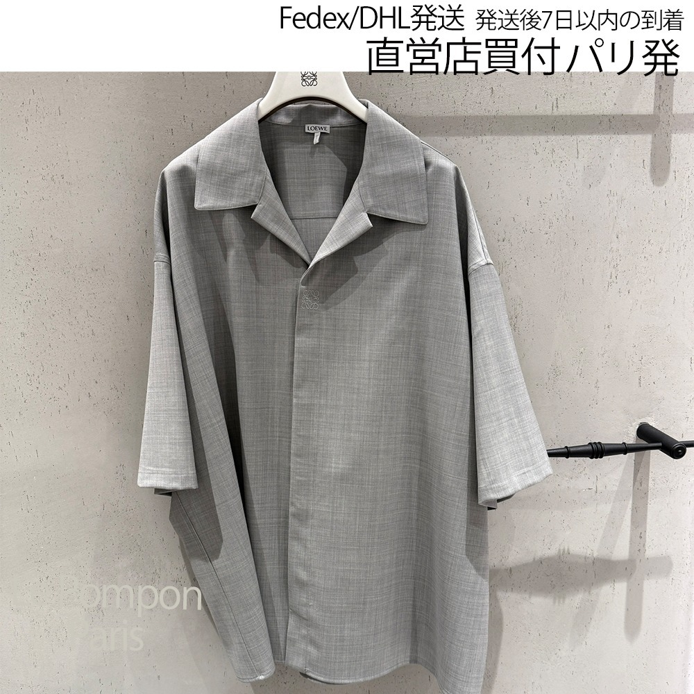 LOEWE☆ショートスリーブ シャツ（ウール）グレー