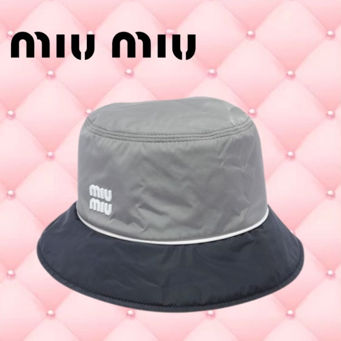 【MIUMIU】ミュウミュウ バケットハット グレー