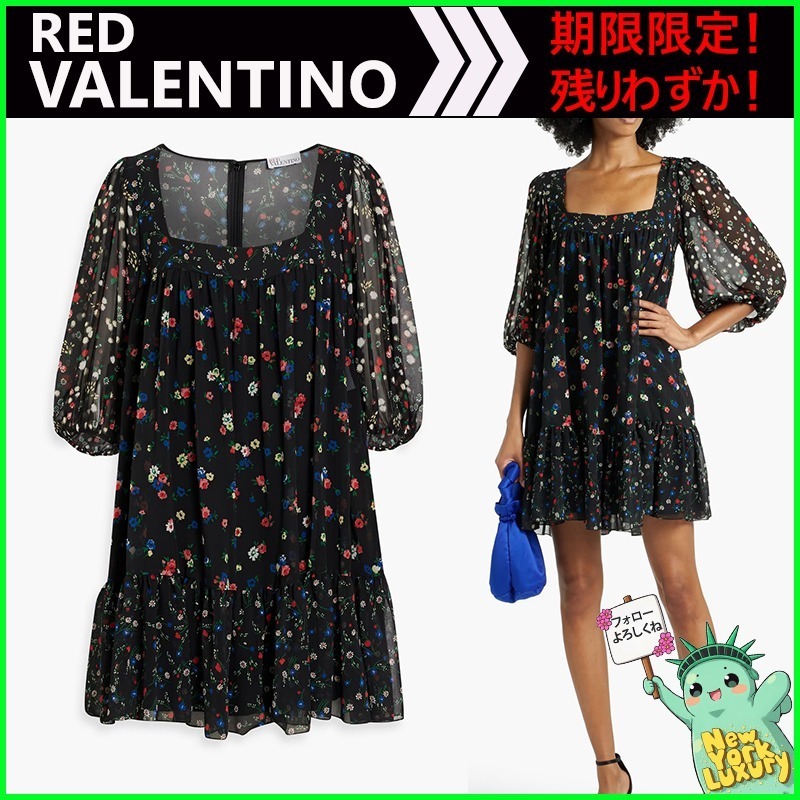 RED VALENTINO★素敵！フリル花柄ミニドレス