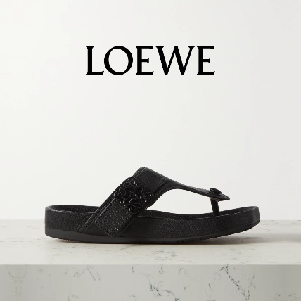 LOEWE ロエベ Ease テクスチャード レザー サンダル ロゴ 関税込