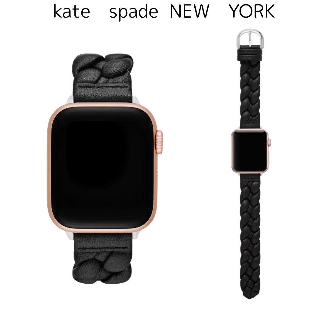 〈kate spade〉ブラック レザーバンド フォー アップル ウォッチ