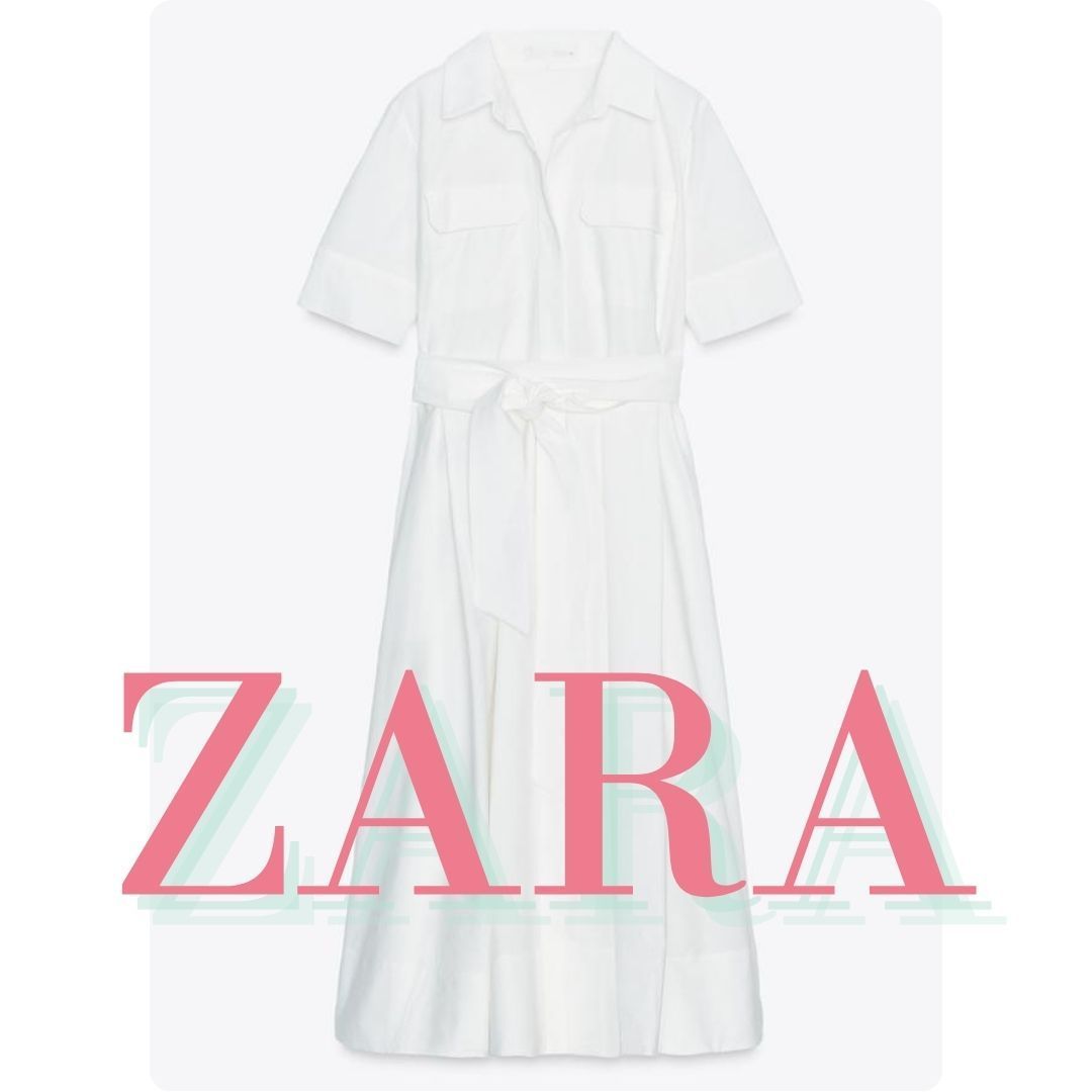 ZARA ZW COLLECTION ポプリンミディワンピース 2640/325