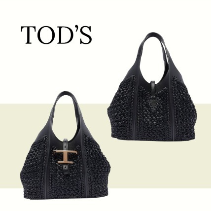 【TOD'S】Tタイムレス ラフィア レザー ショッピングバッグ ミニ