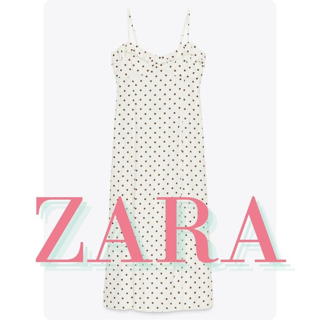 ZARA ドット柄ミディワンピース 3730/510