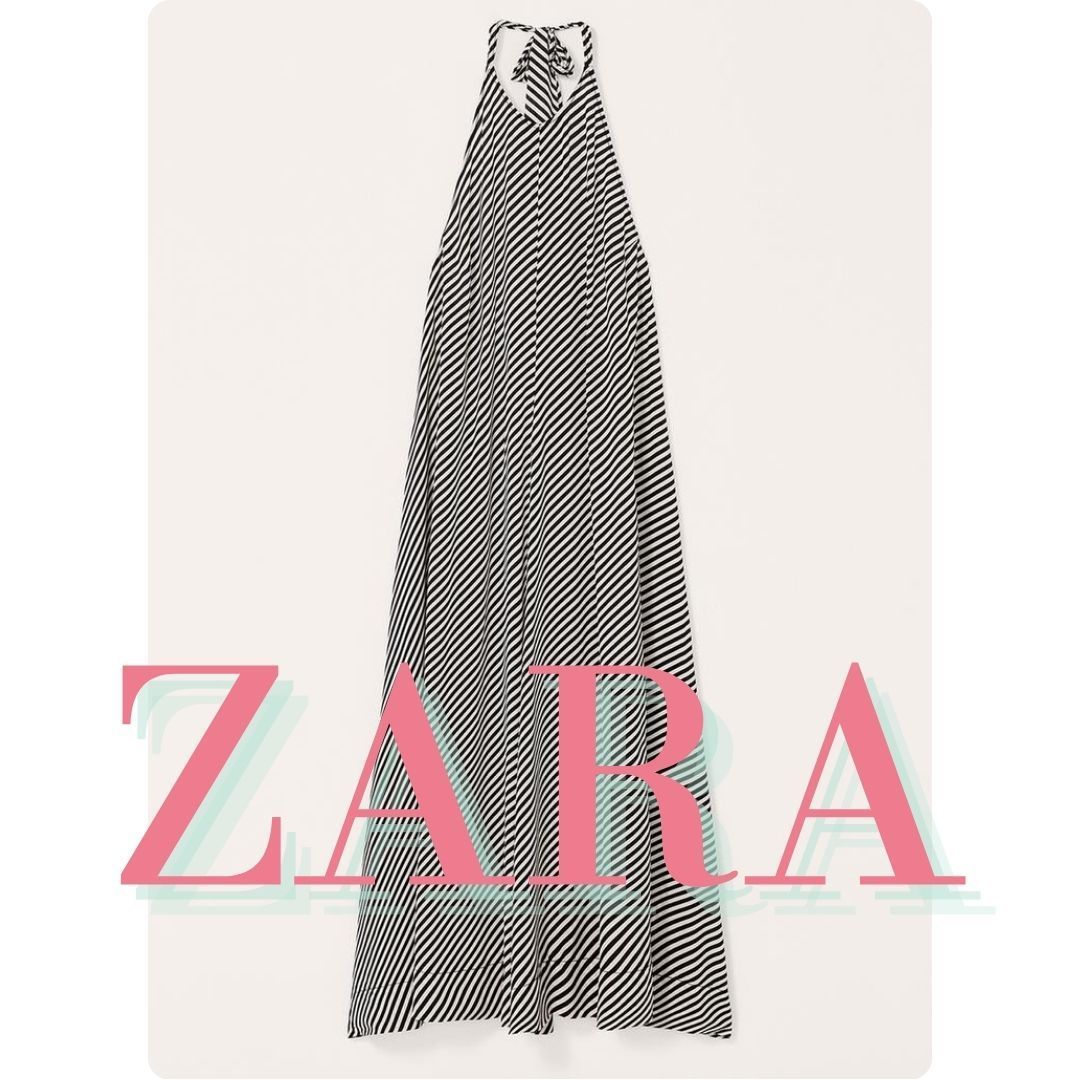 ZARA LIMITED EDITION ストライプ柄 ホルターネックワンピース
