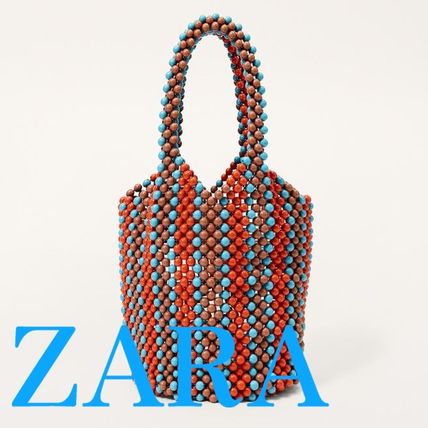ZARA レザー編み込みマキシバケットバッグ 6019/610 レザー編み込みマキシバケットバッグ - ブラウン | ZARA Japan