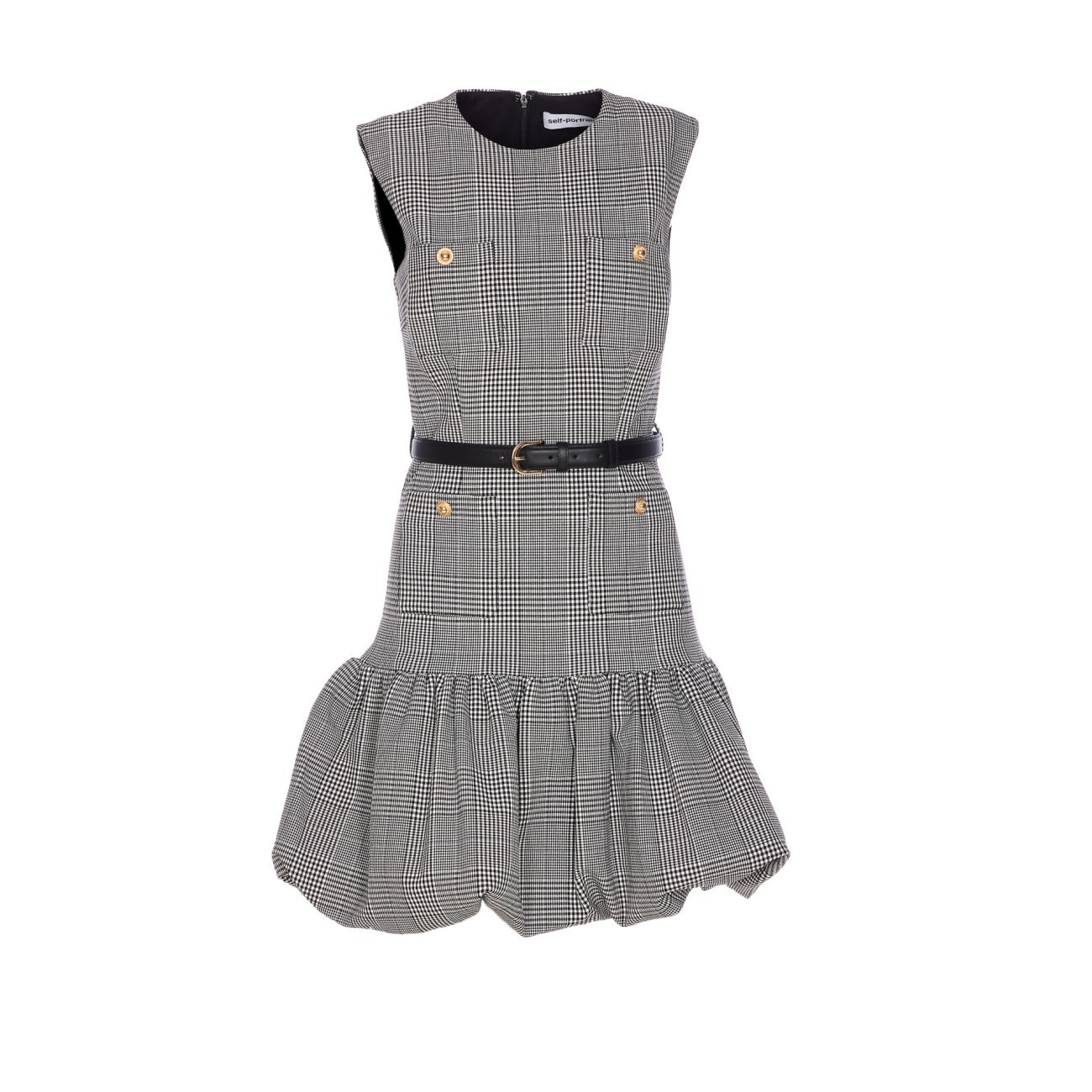 ワンピース Self Portrait PRINCE OF WALES CHECK MINI DRESS