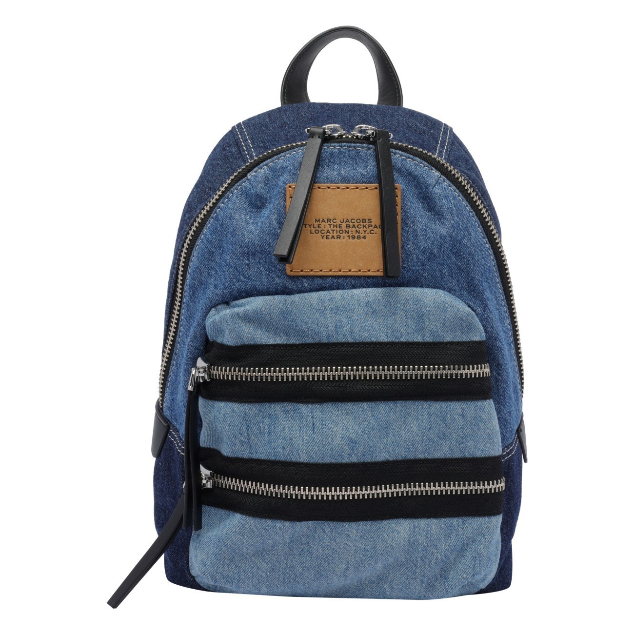 バックパック・リュック Marc Jacobs THE BIKER COLORBLOCK DENIM MEDIUM BACKPACK