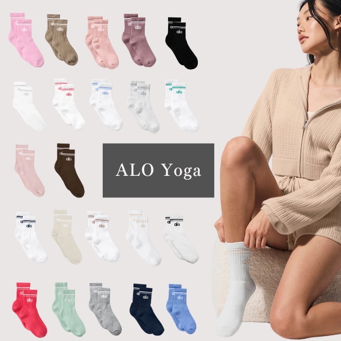 【ALO Yoga】ユニセックス ハーフクルー スローバックソックス